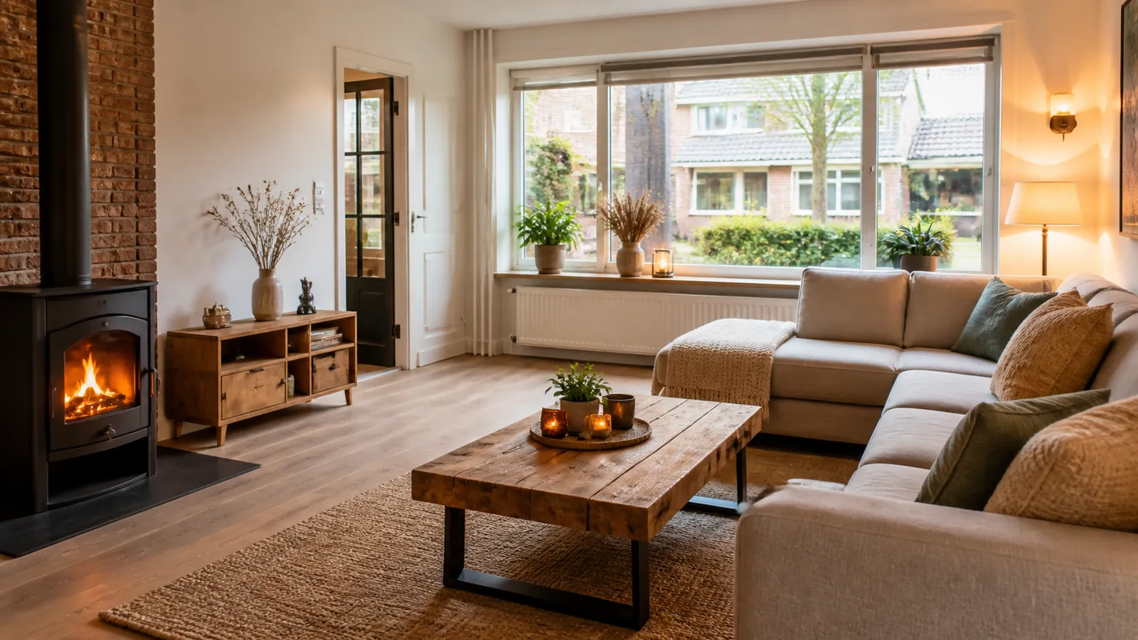 Comfortabele, goed geïsoleerde woonkamer met warme sfeer