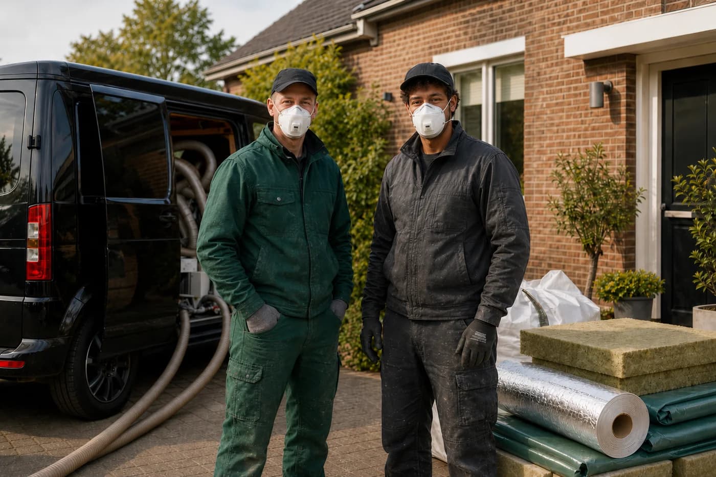 Het team van Isolatie Professionals B.V. klaar om aan de slag te gaan